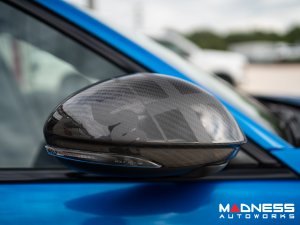 Alfa Romeo Giulia Mirror Covers - Carbon Fiber - Full Replacements - Alfa Romeo Theme